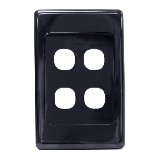 amdex AMDEX Switch Plate ONLY. 4 Gang Wall Face Plate (Accepts Clipsal FP-4PV2-BK