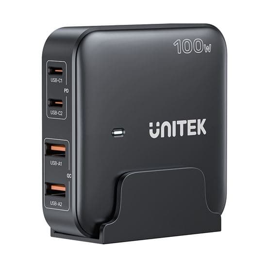 Unitek UNITEK 100W Desktop GaN Charging Station with 2x USB-C PD Ports & 2x P1229ABK