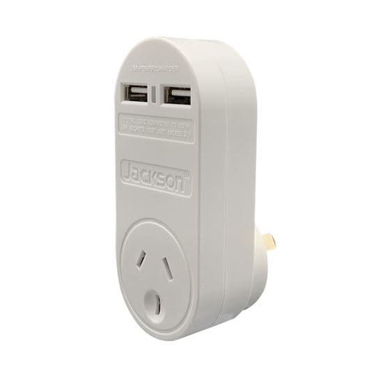 Jackson JACKSON Single Plug USB Wall Charger, 2x USB Charging Outlets PT1-USB