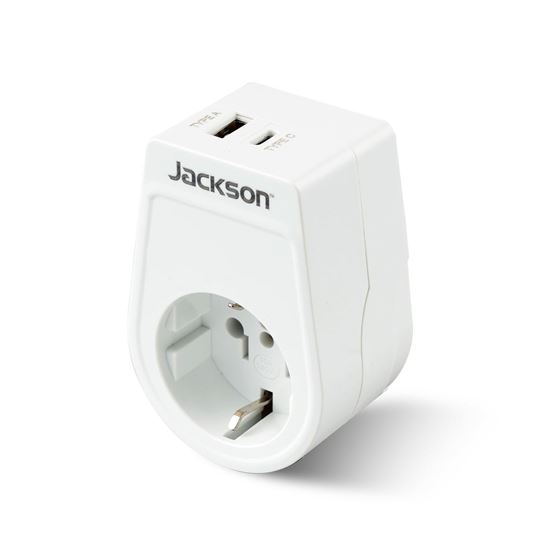 JACKSON Slim Inbound Travel Adaptor 1x USB-A and 1x USB-C thumbnail 1
